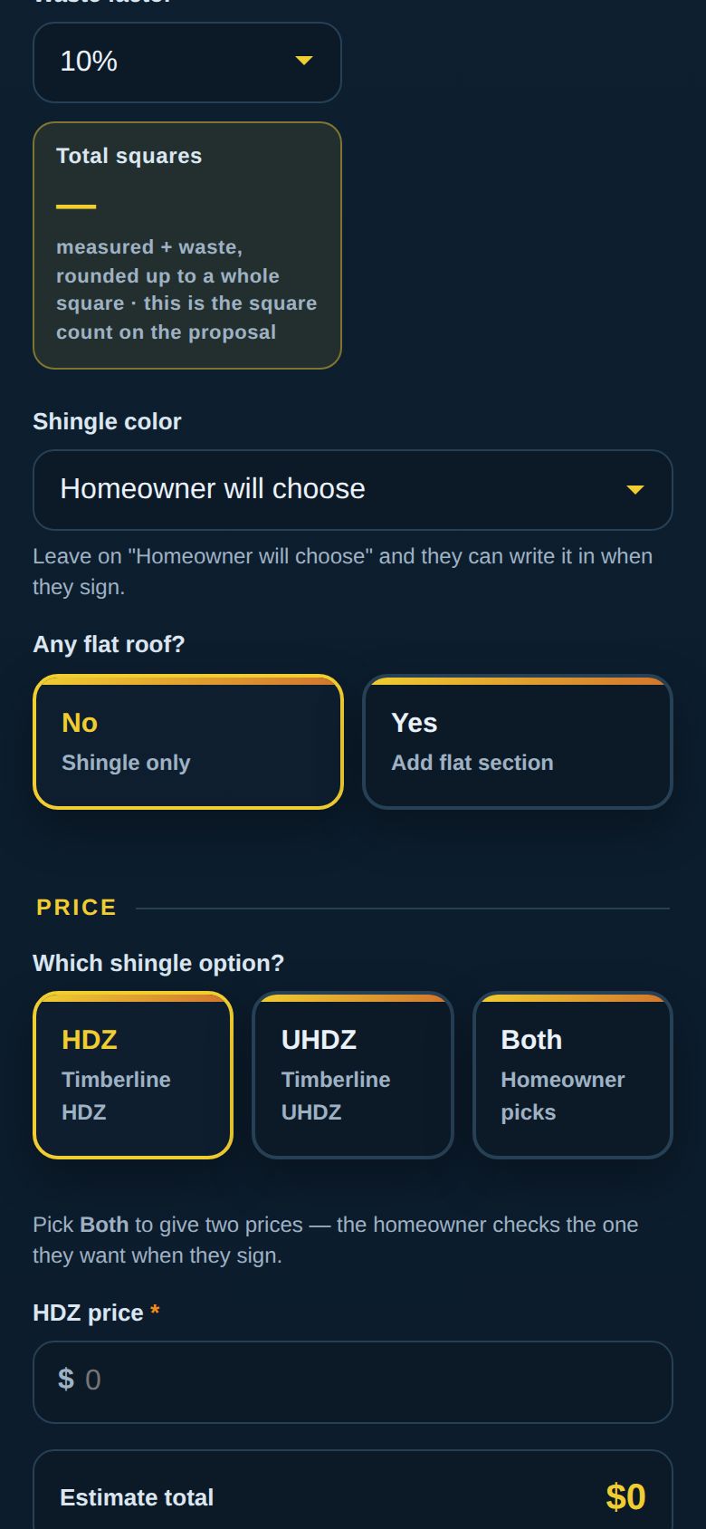 Cash Proposals screen