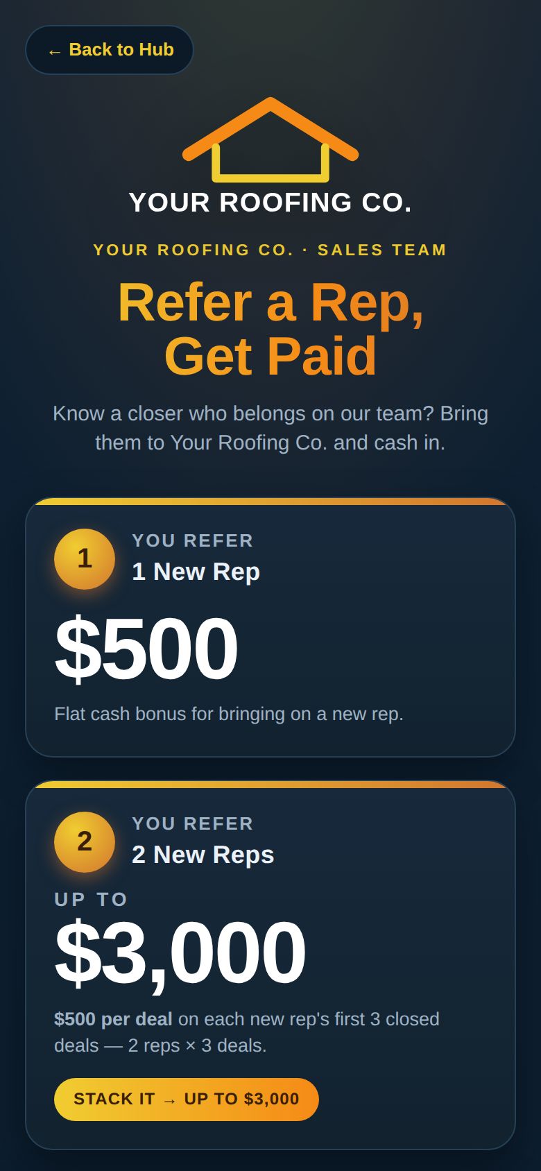 Referral Programs screen